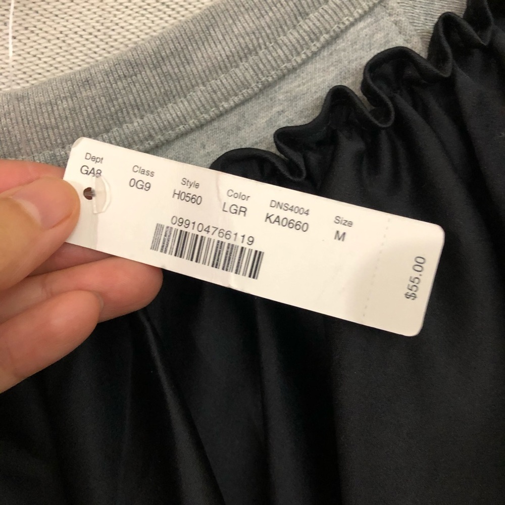 J. Crew Pullover Sweatshirt Gray Black Ruffle NWT - Picture 5 of 9